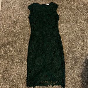 New York & Company green mid-length lace dress